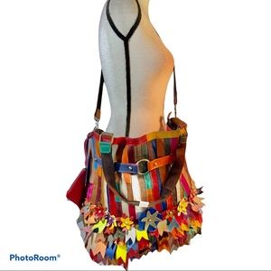 Amerileather | Multi Color Flowers Big Tote